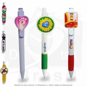 caneta plastica clipe customizado